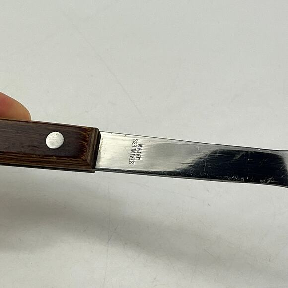 Vintage Stainless Japan Carving Fork Wood Handle Two Prong BBQ Kitchen Utensil - Picture 3 of 6